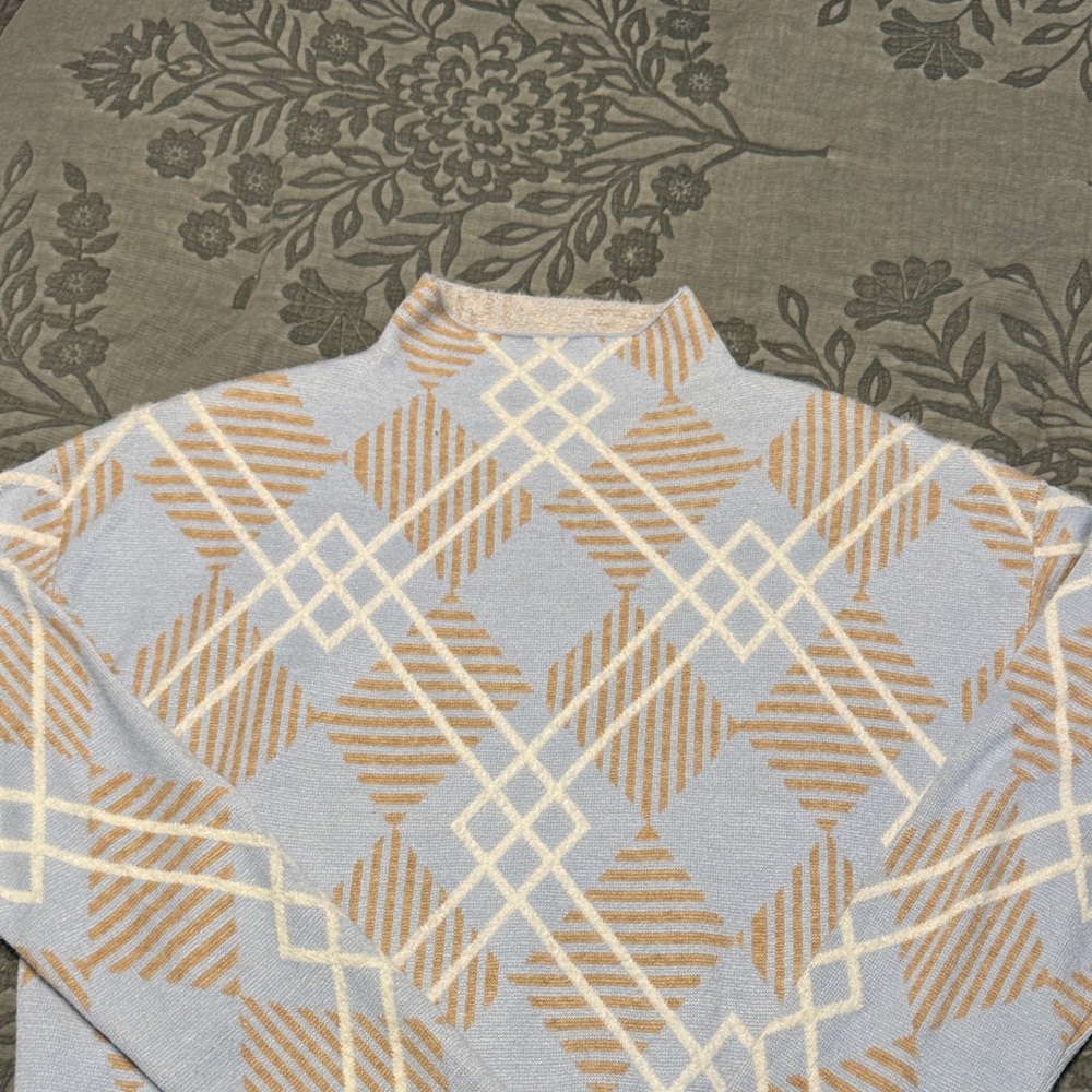 Rachel Zoe Elegant Argyle Pattern Women Sweater